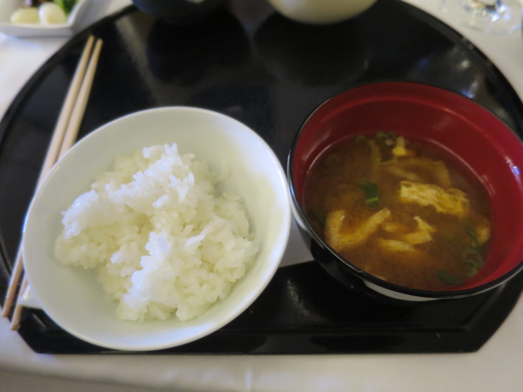 Steamed rice and miso soup