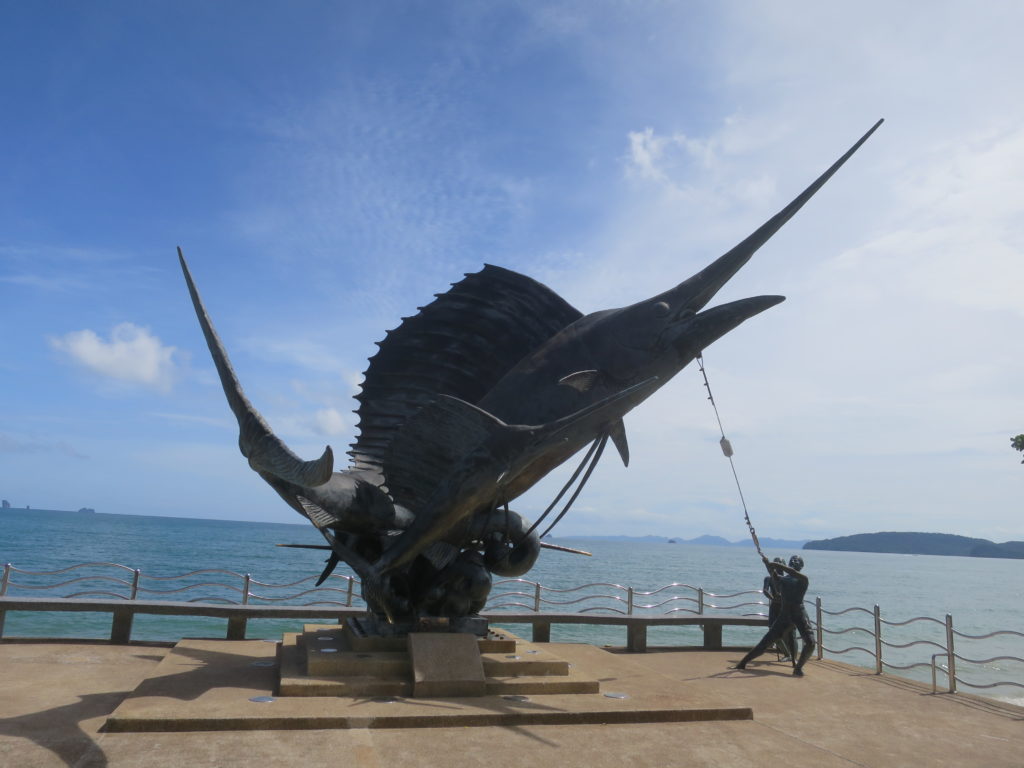 Famous swordfish statue on the Ao Nang beachfront