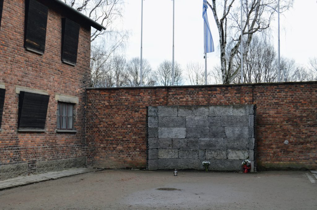The execution wall, where over 7,000 people were individually killed.