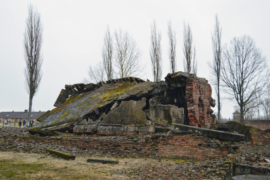 The burned-out remains of one of the larger crematoriums
